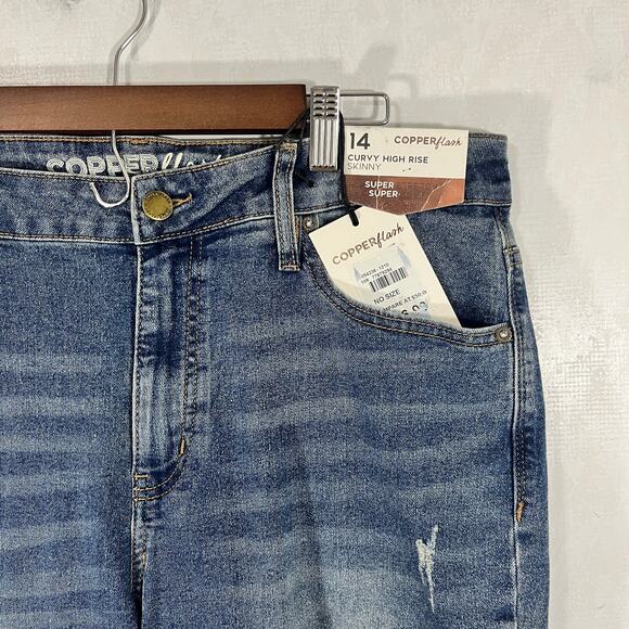 NWT Copper Flash Curvy High Rise Skinny Stretch Comfy Size 14 - Picture 3 of 6